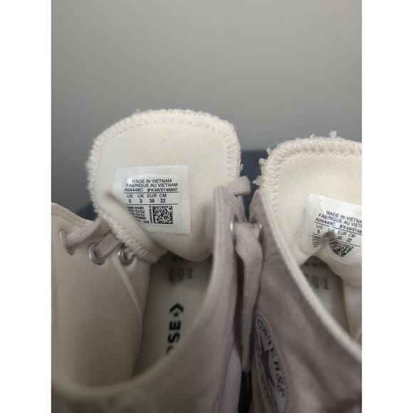 Pink rose fuzzy sherpa girls Chuck Taylor Converse lugged high top 5Y - Picture 9 of 10